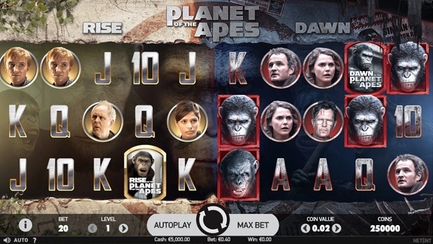 NetEnt lança novo jogo de video slot do "Planeta dos Macacos"