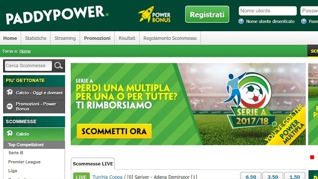Paddy Power brand to withdraw from Italy