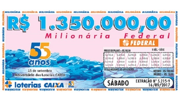 Caixa Lotteries complete 55 years with nine commemorative extractions