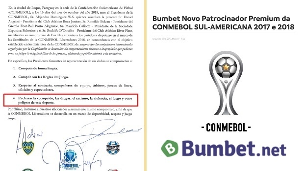 Conmebol rejects gaming forgetting that bookmaker Bumbet is one of its sponsor