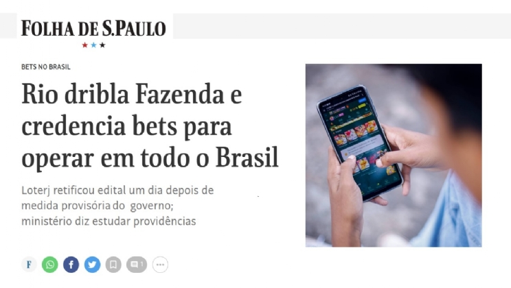 Folha: Rio dribla Fazenda e credencia sites de apostas para operar em todo o Brasil