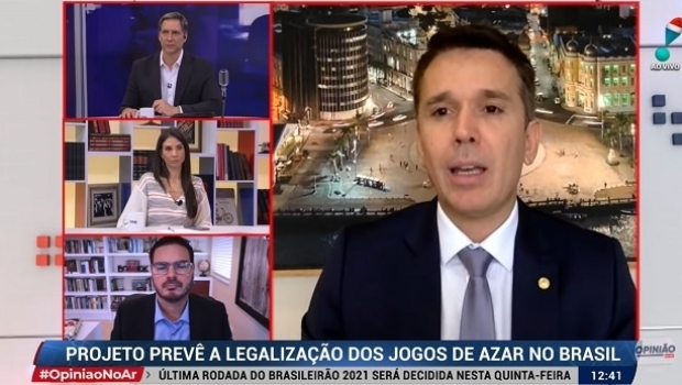 Deputado Felipe Carreras debateu sobre legalização dos jogos no 'Opinião no Ar' da RedeTV