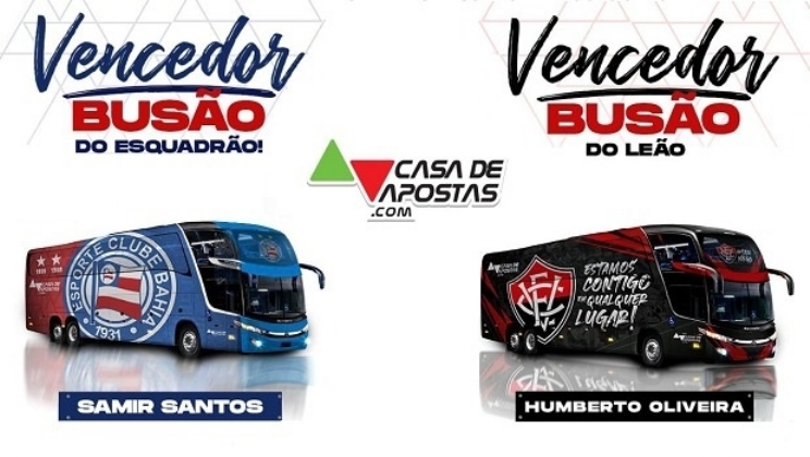 Em ação da Casa de Apostas, ônibus do Bahia e Vitória têm novo design escolhido pela torcida