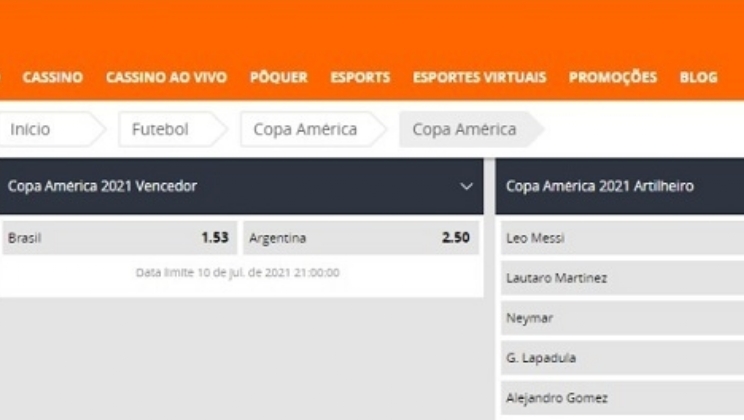 Mercado de apostas se aquece com a final da Copa América e vê Brasil como favorito