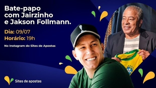 SitesDeApostas.Net promotes live with Jairzinho and Follmann on Instagram