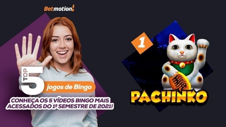 Pachinko lidera o Top 5 dos videobingos mais acessados e premiados do Betmotion do 1º semestre