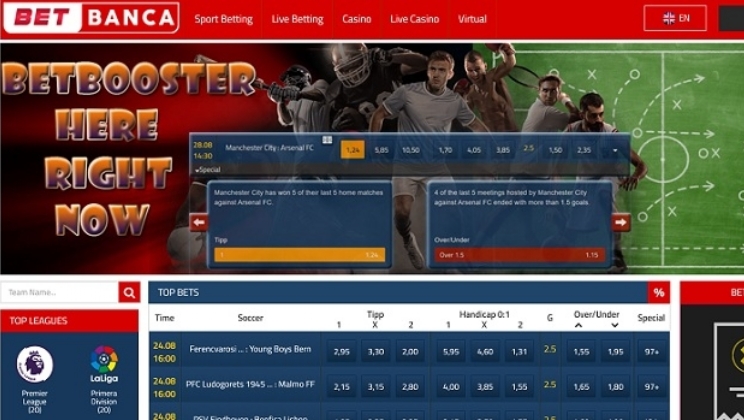 LSports anuncia que BetBanca adicionou BetBooster ao seu sportsbook