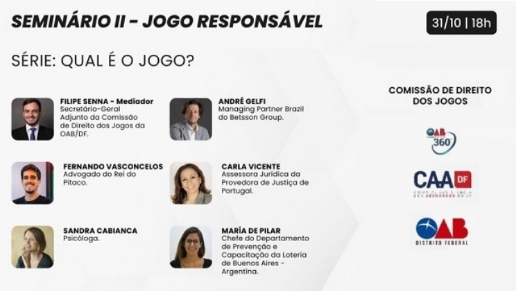 Com presença da Betsson e Rei do Pitaco, webinar da OAB/DF discutirá jogo responsável