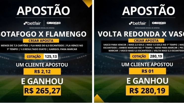 Betfair revela as 10 maiores “fezadas” da 1ª Fase do Campeonato Carioca