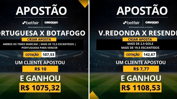 Betfair revela as 10 maiores “fezadas” da 1ª Fase do Campeonato Carioca