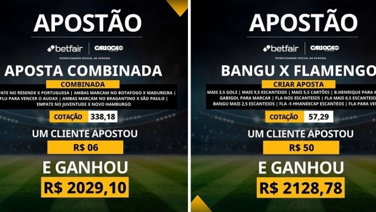 Betfair revela as 10 maiores “fezadas” da 1ª Fase do Campeonato Carioca