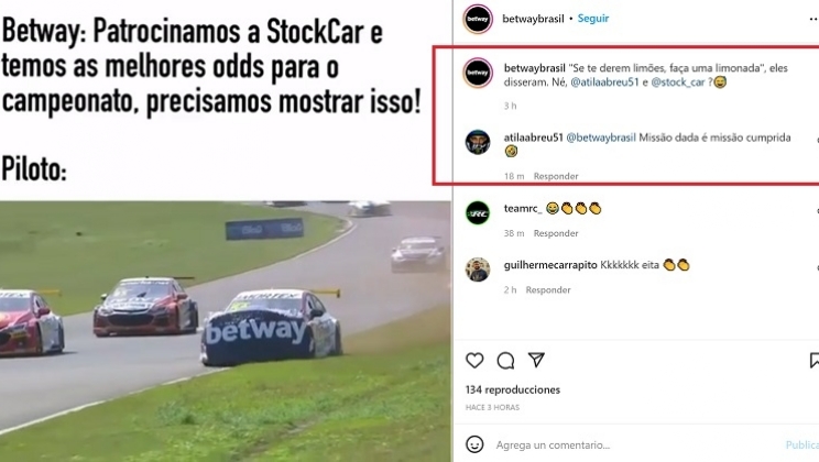 Escapada de Átila Abreu na Stock Car “viraliza” a marca Betway na TV e redes