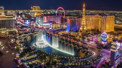Jogo Na Noite E Ganha Por Las Vegas. Nevada. Fotografia Editorial