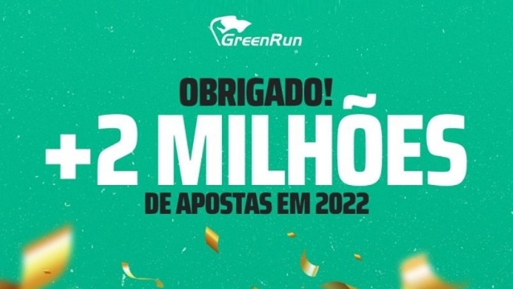 GreenRun comemora os mais de 2 milhões de apostas recebidas em 2022