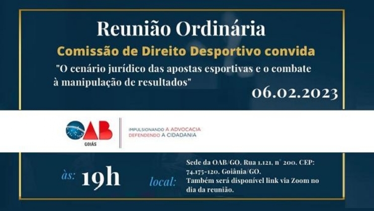 OAB de Goiás vai se reunir para discutir apostas esportivas e manipulação de resultados