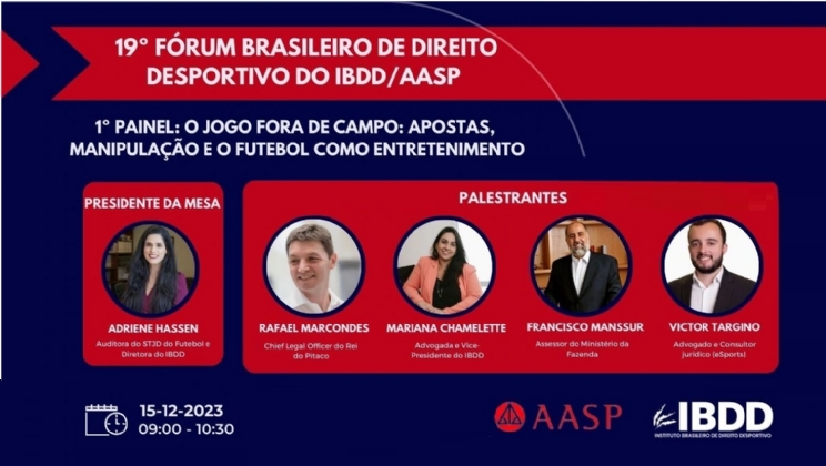 Fórum de direito desportivo vai debater apostas e manipulação de resultados no futebol