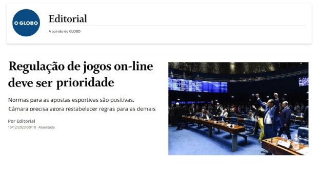 O Globo's blunt editorial in favor of regulating online gaming urgently