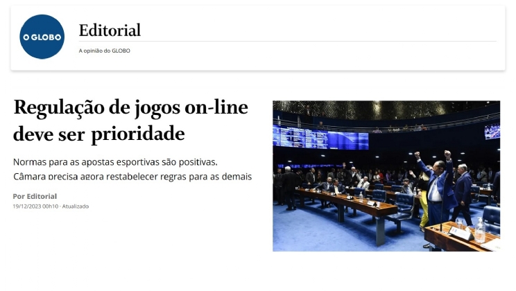 Contundente editorial do O Globo a favor de regular os jogos online urgente