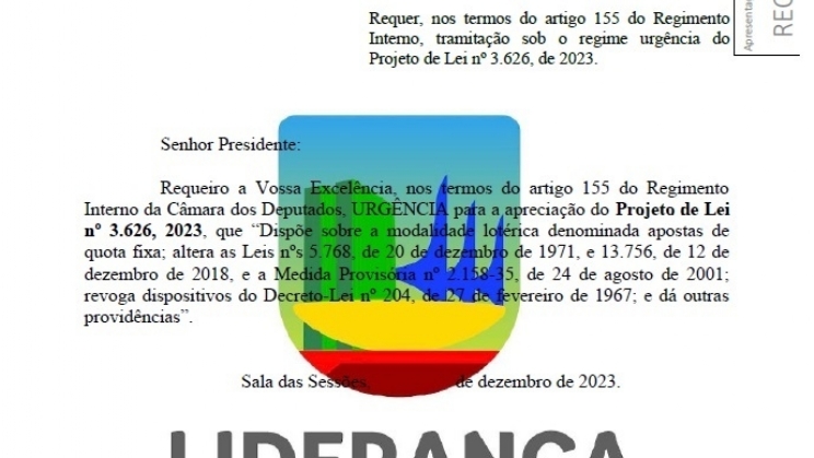 Líder do governo pede à Câmara urgência na apreciação do PL das apostas esportivas