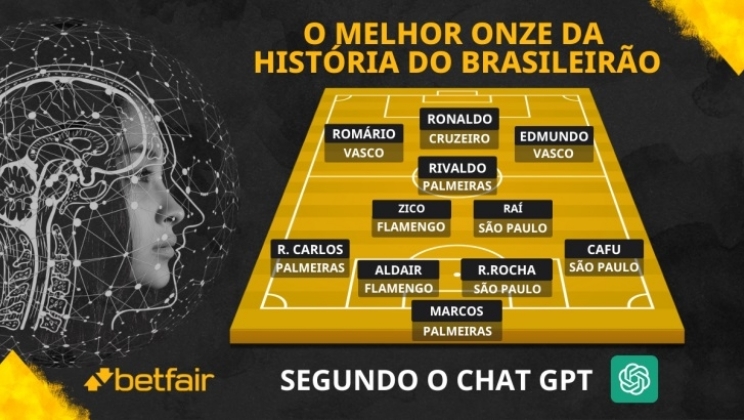 Betfair escala pelo ChatGPT os onze melhores jogadores da história no Brasileirão