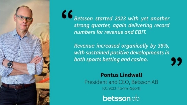 Betsson relata aumento de receita em 30% no primeiro trimestre de 2023