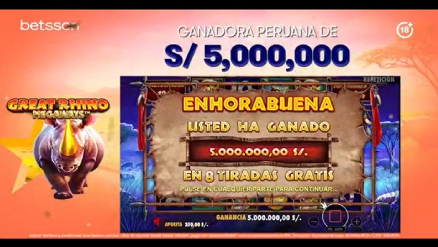 Betsson acaba de pagar prêmio de € 1,2 milhões no slot online Great Rhino Megaways