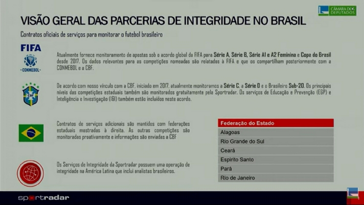 Sportradar dá “aula magistral” sobre o mercado de apostas esportivas aos deputados da CPI-FUTE