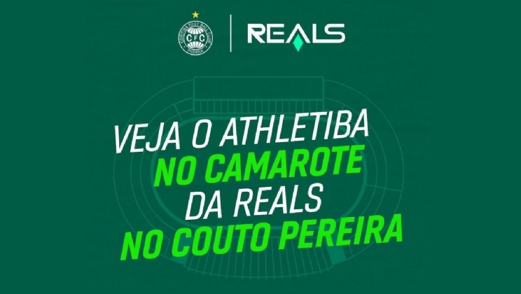 Patrocinadora máster do Coritiba, Reals levará torcedores para assistir de camarote ao Athletiba