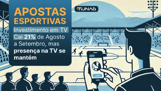 Estudo da Tunad mostra queda de 21% no investimento das bets na TV em setembro