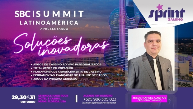 Sprint Gaming leva ao SBC Summit Latinoamérica 2024 seus jogos de cassino personalizados