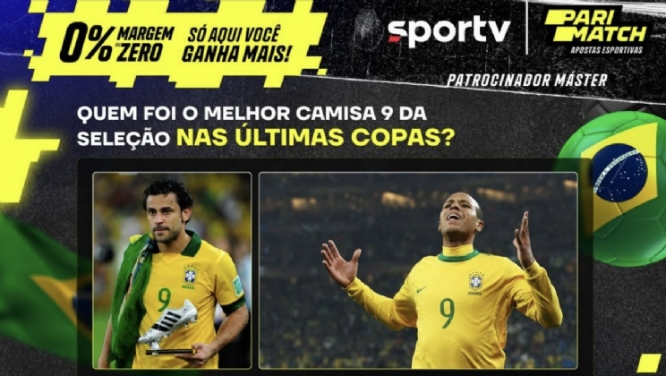 Parimatch patrocina jogo Brasil x Chile no SporTV com Luís Fabiano fazendo previsões ao vivo