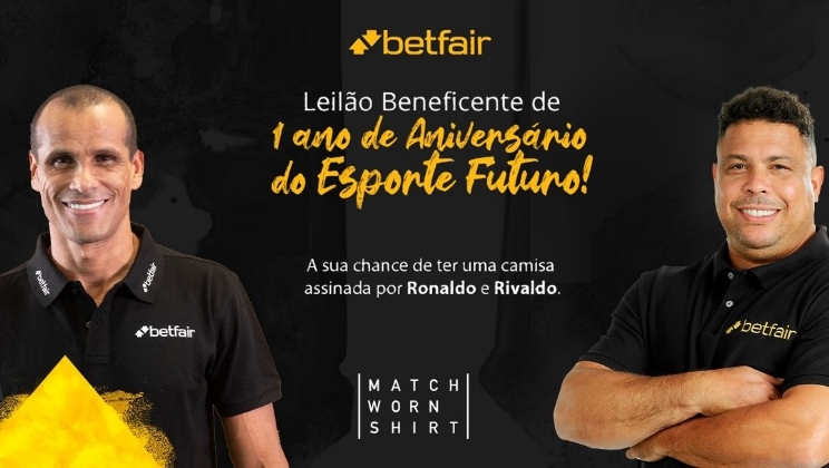 Betfair promove leilão de camisas autografadas por Rivaldo e Ronaldo para o projeto Esporte Futuro