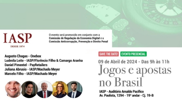 Instituto dos Advogados de São Paulo promove debate presencial sobre jogos e apostas no Brasil