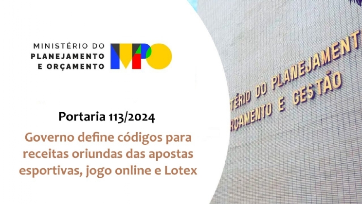 Governo define códigos para receitas oriundas das apostas esportivas, jogo online e Lotex