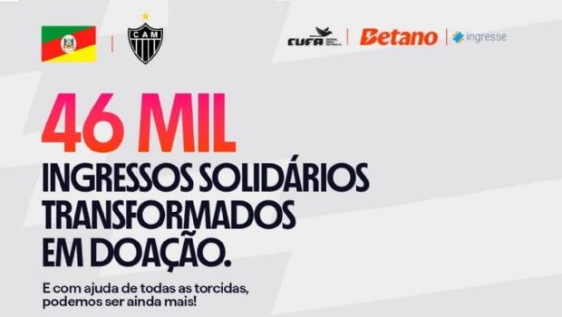 Betano and Atlético Mineiro unite in solidarity actions to help flood victims in Rio Grande do Sul