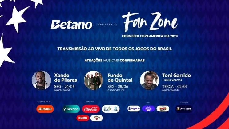 Betano organiza o Fan Zone da Copa América na praia de Copacabana com shows gratuitos