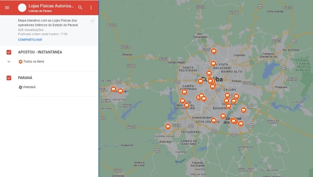 Lottopar launches interactive map of more than 50 “Raspinha” sales points in Paraná