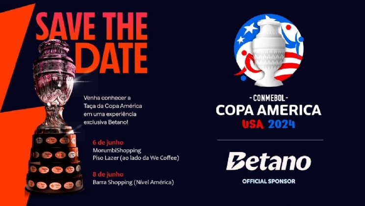 Betano expõe taça da CONMEBOL Copa América 2024 no Brasil