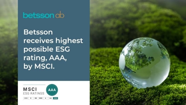 Betsson recebe a mais alta classificação ESG possível, AAA