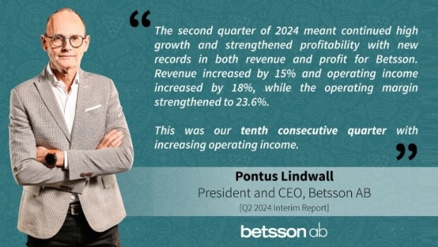 Betsson records “best quarter ever” with 15% revenue increase