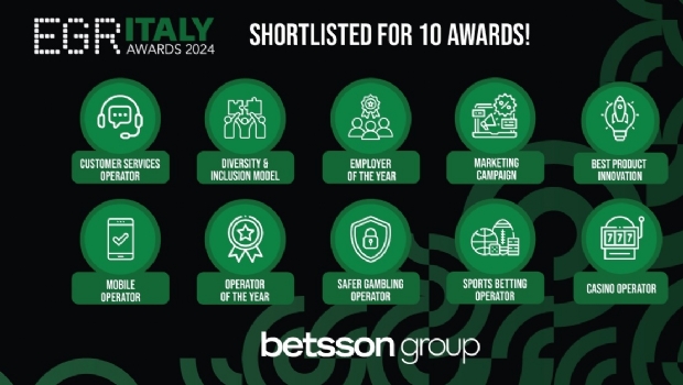 Betsson Group shortlisted in 10 categories at EGR Italy Awards 2024