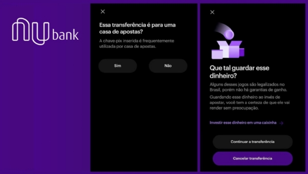 Associações de bets criticam Nubank por alertar clientes sobre transferências para apostas